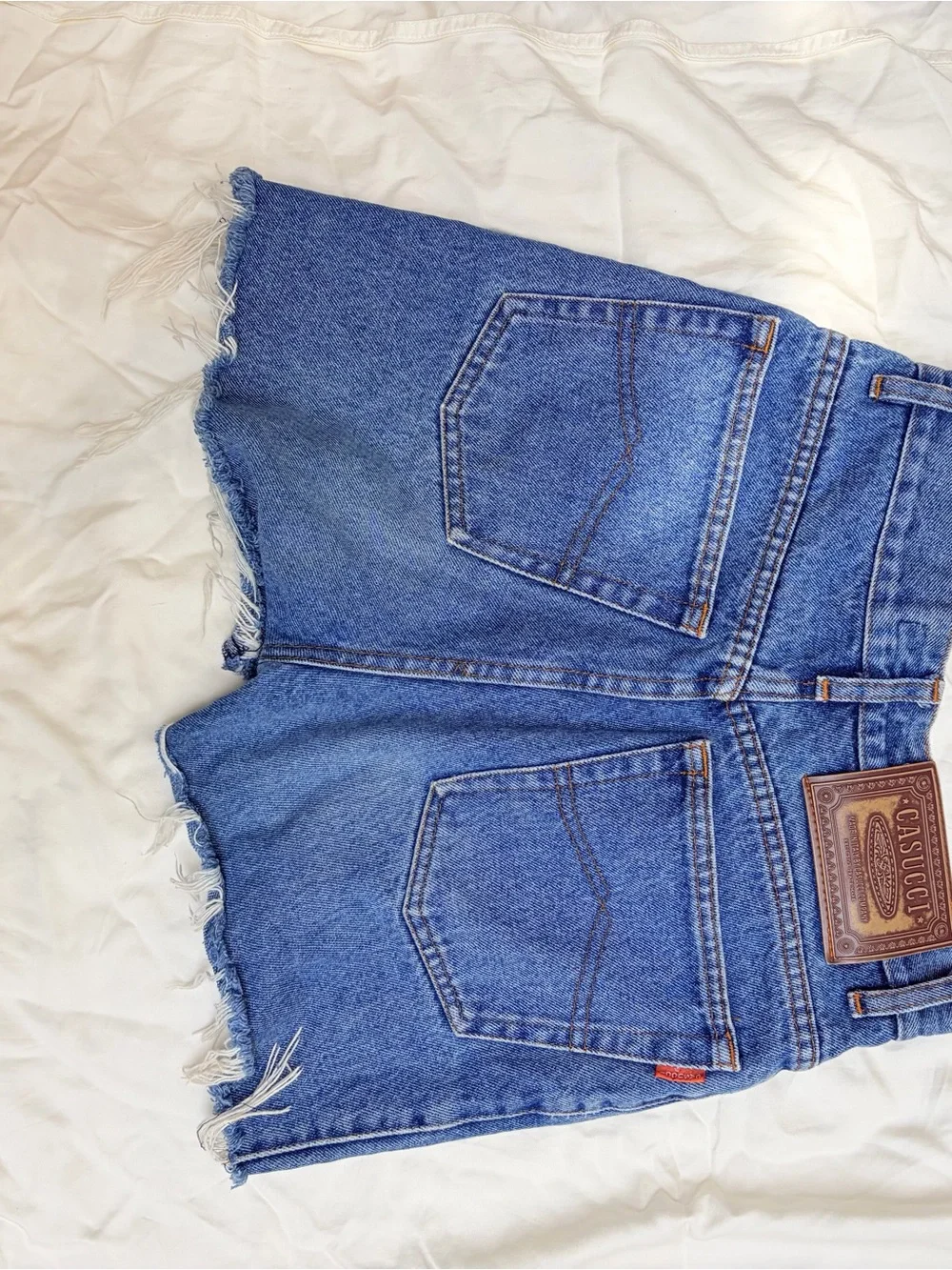 Italian Vintage Casucci High-Rise Blue Denim Cutoff Shorts - Picture 6 of 8